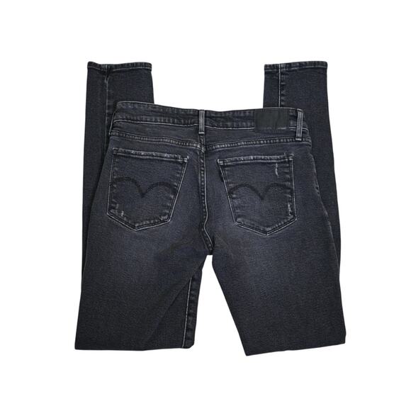 Levi's 711 Women's 27 Distressed Black Skinny Jean - Picture 5 of 11
